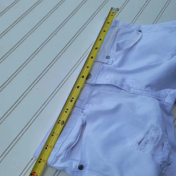 VIP Jeans Womens Skinny White Stretch Distressed High Waist 30x24 Denim 5/6 - Picture 2 of 9